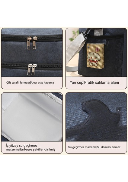 Çift Katmanlı Öğle Yemeği Çantası Çok Fonksiyonlu Açık Piknik Öğle Yemeği Çantası (Yurt Dışından) fiyatları