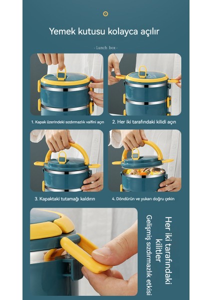 Üç Katmanlı Öğle Yemeği Çantası Paslanmaz Çelik Yalıtımlı Öğle Yemeği Çantası (Yurt Dışından) fırsatları