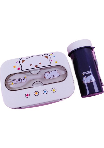 Sevimli Ayı Öğle Yemeği Çantası Artı Su Isıtıcısı Seti (Yurt Dışından)