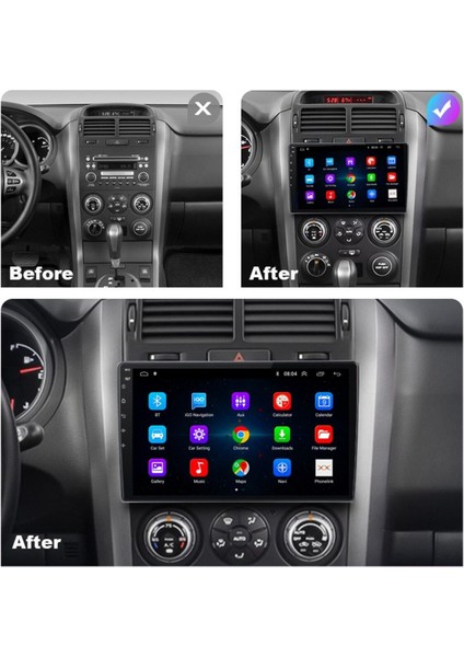 9" Hd IPS Android Multimedya, Carplay, Kamera Hediyeli, 2005-2014 Grand Vitara fırsatları