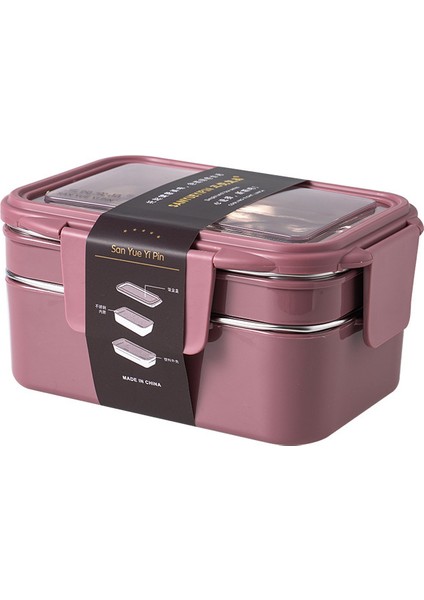 Dikdörtgen Çift Katmanlı Ayarlanabilir Paslanmaz Çelik Isıtmalı ve Taze Tutan Yemek Kutusu Saklama Kabı (Yurt Dışından)