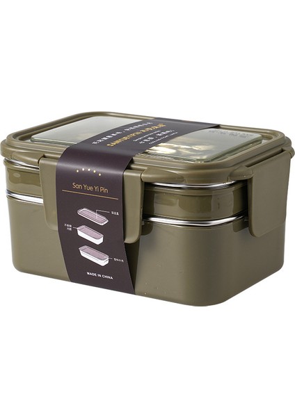 Dikdörtgen Çift Katmanlı Ayarlanabilir Paslanmaz Çelik Isıtmalı ve Taze Tutan Yemek Kutusu Saklama Kabı (Yurt Dışından)