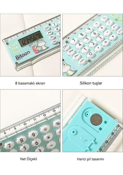 Cetvel Hesap Makinesi Çizgi Film Öğrenci Malzemeleri Öğrenme Kırtasiye Cetvel Mini Hesap Makinesi (Yurt Dışından) fiyatları
