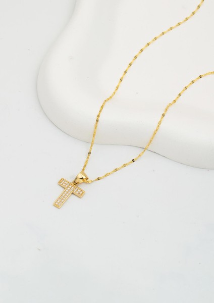 T Harfi 14 Ayar Altın Kolye modelleri