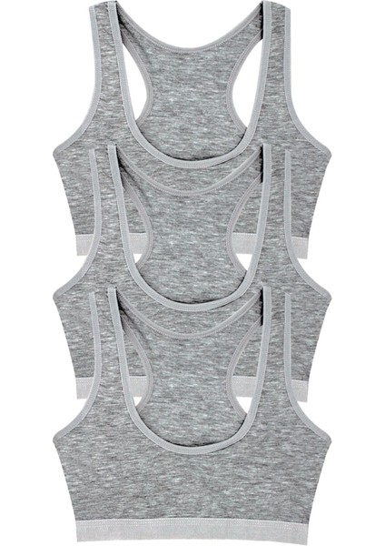 Kız Çocuk Büstiyer 3'lü Pedsiz Sporcu (%96 Pamuk - %4 Elastan)