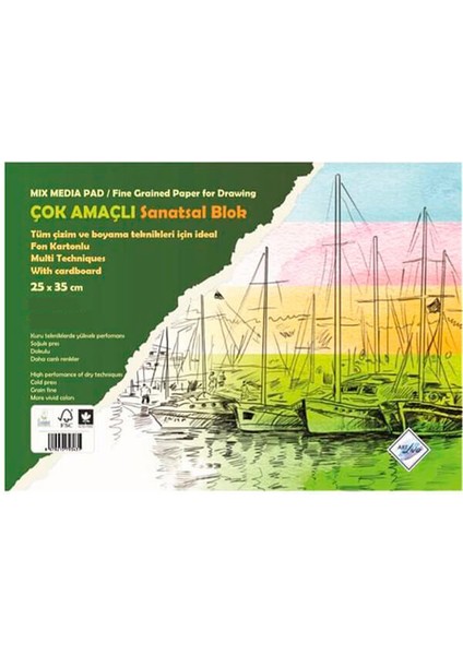 Resim Defteri Fon Kartonlu 25X35 200 Gr.20+10 Yp. (SD-406)