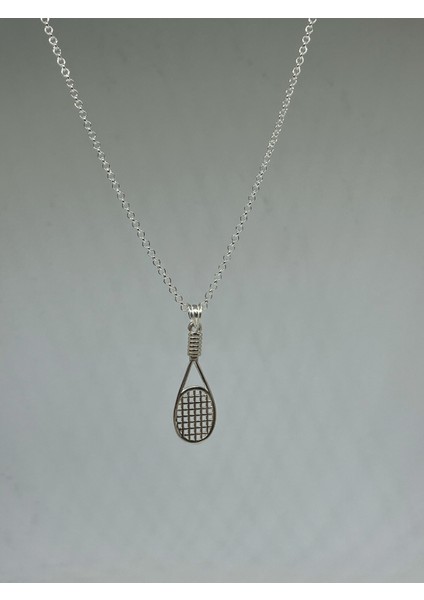 Tenis Raketi Gümüş Kolye modelleri