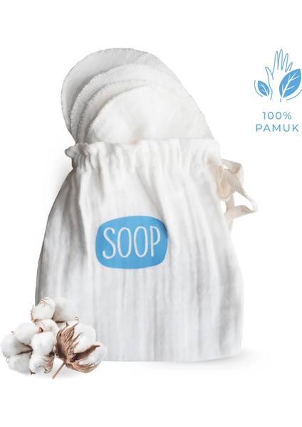 Cosmetics Yıkanabilir Pamuk Yüz Temizleme Mendili- 4'lü Paket