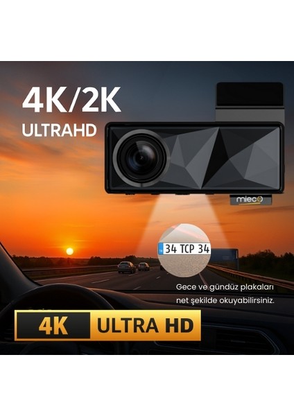 A11 Wifi/ 4K Uhd/ 150° Ultra Geniş Açı/ Gps/ Adas/ Ön+Arka Araç Kamerası (2025)+HAFIZA KARTI HEDIYE fiyatları