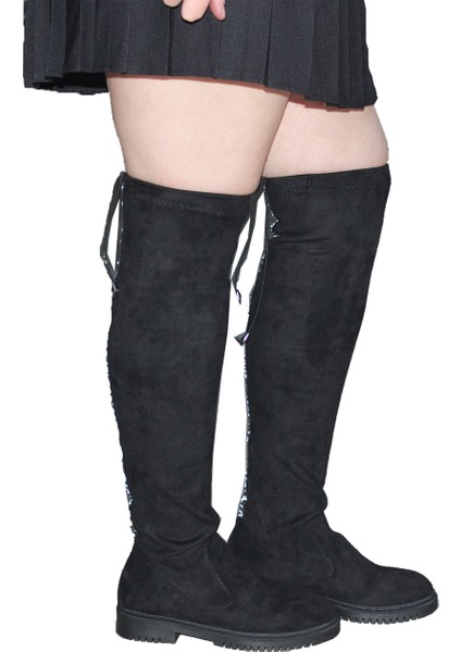 Streç Siyah Kadın Çizme