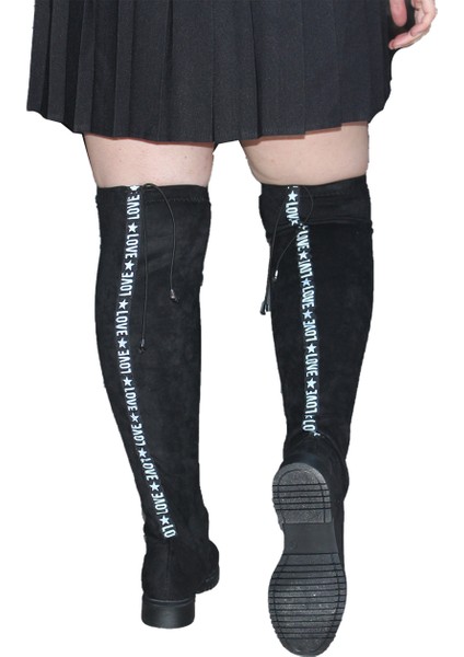 Streç Siyah Kadın Çizme modelleri