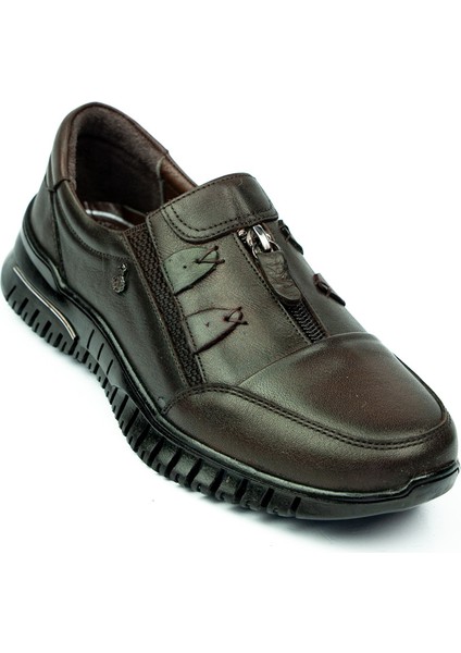 Z006 Kahverengi Deri Kadın Günlük Ayakkabı