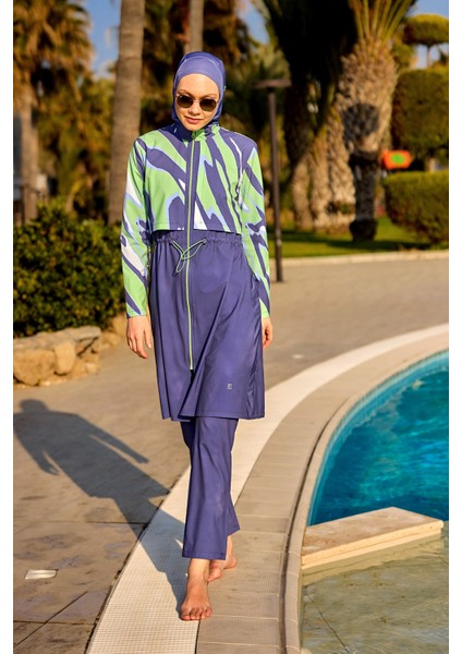 Indigo Tam Kapalı Mayo Hakim Yakalı, 4 Parça Set M2509