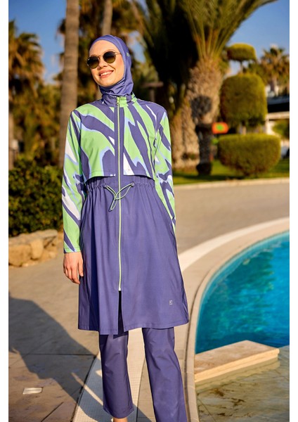 Indigo Tam Kapalı Mayo Hakim Yakalı, 4 Parça Set M2509 fiyatları