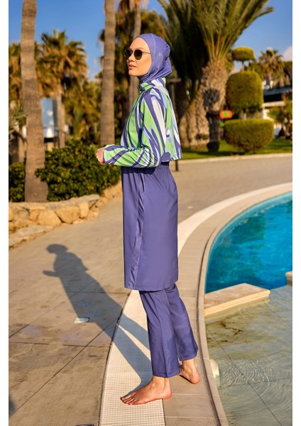 Indigo Tam Kapalı Mayo Hakim Yakalı, 4 Parça Set M2509 fırsatları