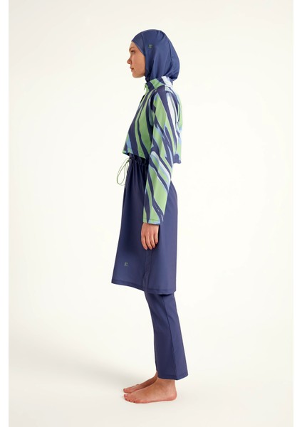 Indigo Tam Kapalı Mayo Hakim Yakalı, 4 Parça Set M2509