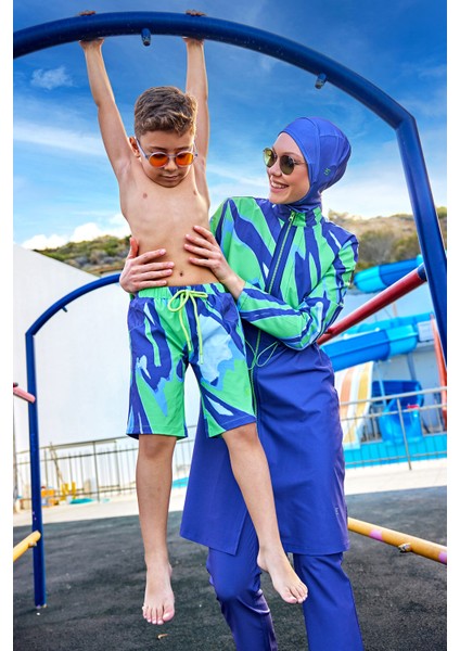 Indigo Tam Kapalı Mayo Hakim Yakalı, 4 Parça Set M2509