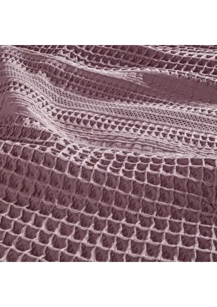 %100 Pamuk Dokuma Yatak Örtüsü 240X250 cm Mürdüm - Belinda Serisi fiyatları