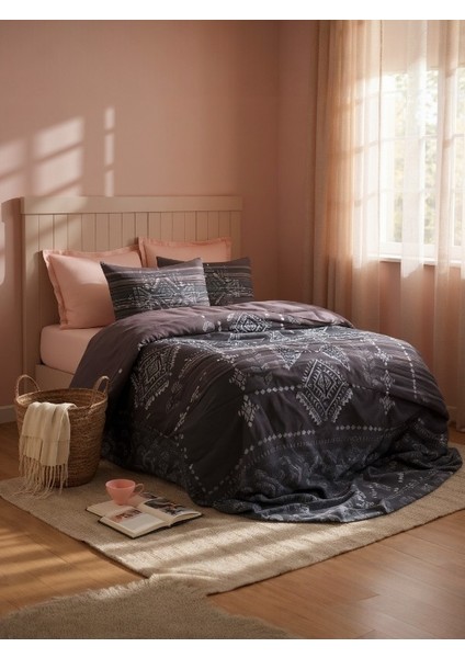 Soft Life Toppeto Çift Kişilik Pamuk Saten Nevresim Takımı – Lacivert fiyatları