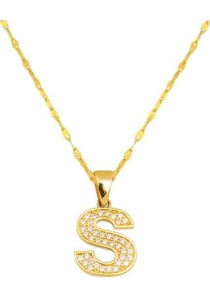 S Harf 14 Ayar Altın Kolye