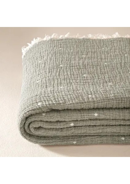 %100 Pamuk Müslin Yatak Örtüsü 220X240 cm Gri - Glen Serisi modelleri