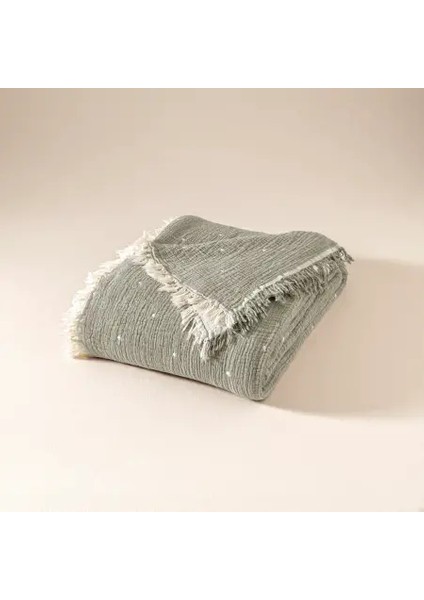 %100 Pamuk Müslin Yatak Örtüsü 220X240 cm Gri - Glen Serisi fırsatları