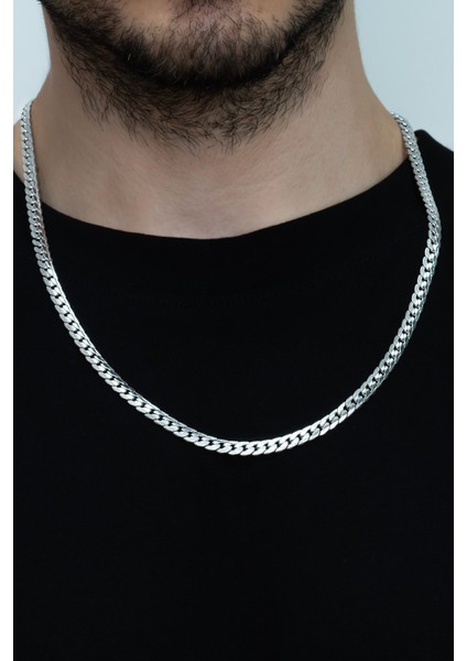 Ezme Hasır Yassı Yılan Model Çelik Erkek Kolye ECK36 modelleri