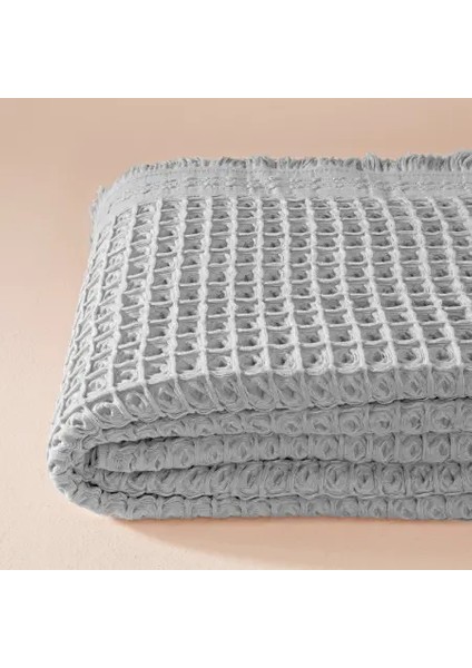 %100 Pamuk Dokuma Yatak Örtüsü 240X250 cm Gri - Belinda Serisi fırsatları