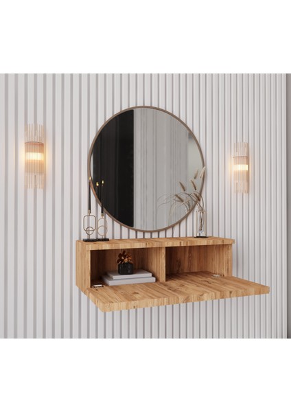 Mimosa Atlantik Çam Rengi Mdf Duvara Monte Kapaklı Dresuar( 69 cm ) modelleri