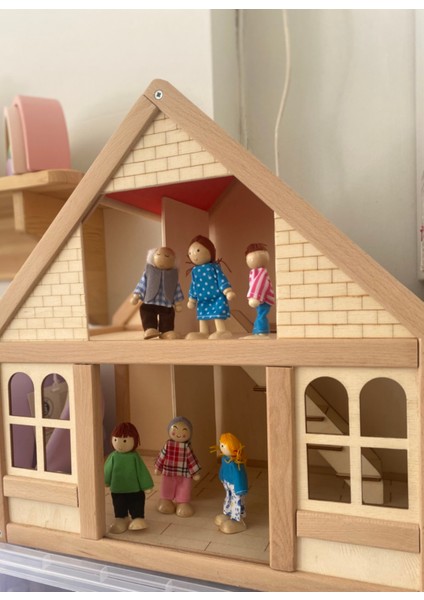 Ahşap Kukla Aile Seti 6'lı – Montessori Eğitim Oyuncağı, Oyun Evi Figürleri Ahşap Oyuncak fiyatları