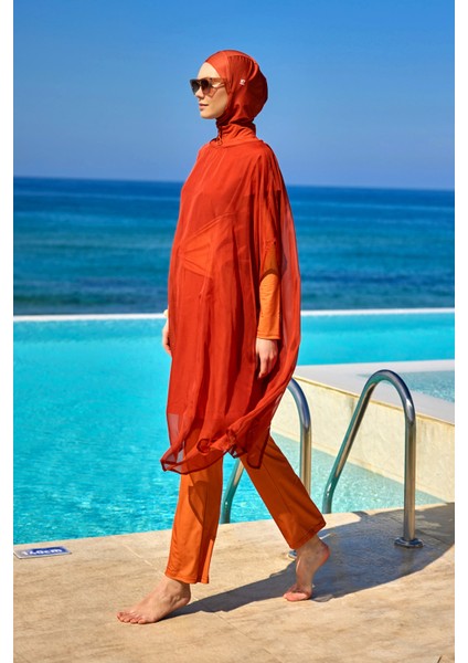 Koyu Turuncu Kimono – Tesettür Plaj Kimonosu | Hafif, Dökümlü ve Tam Boy Tasarım P2516-2 fiyatları