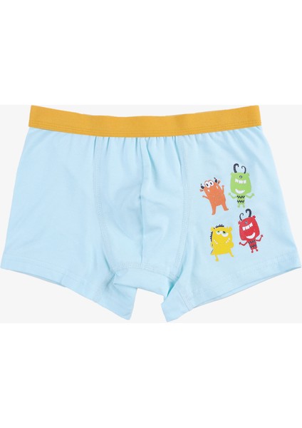 Erkek Çocuk Pamuklu Uzay Baskılı 3'lü Boxer