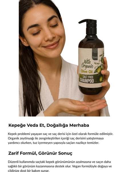 Tuzsuz Şampuan 500 ml Organik Zeytinyağlı, Kepeğe Karşı Etkili Bakım 3’lü Set fiyatları