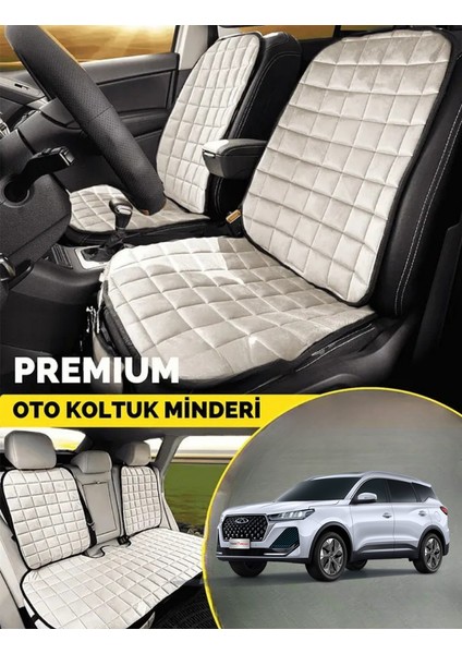 Tiggo 7 Pro Koltuk Minderi Ortopedik Cepli Araç ve Kılıf Seti – Tam Uyumlu, Bej Renk, Konforlu Tasarım