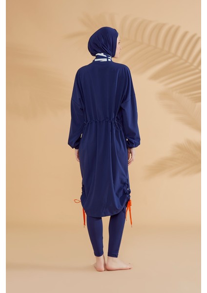 Paraşüt Harfli Lacivert Tam Kapalı Tesettür Mayo M2301-1 indirimleri