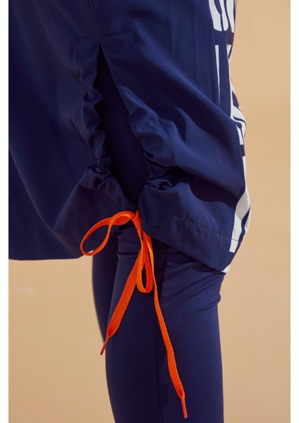 Paraşüt Harfli Lacivert Tam Kapalı Tesettür Mayo M2301-1