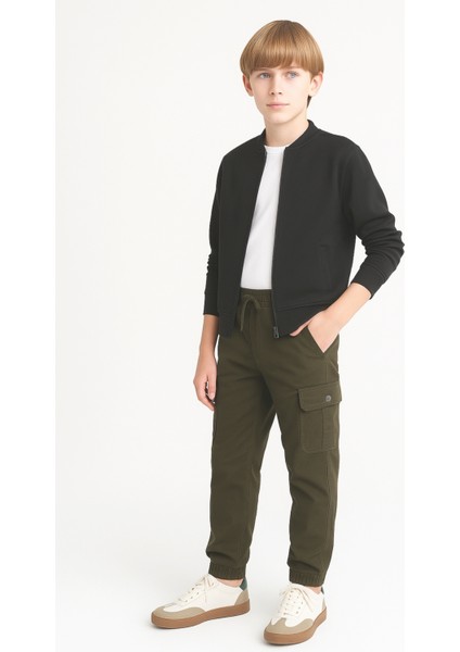 Erkek Çocuk Komando Cepli Beli Lastikli Okul Pantolonu AK1000-1-2 modelleri