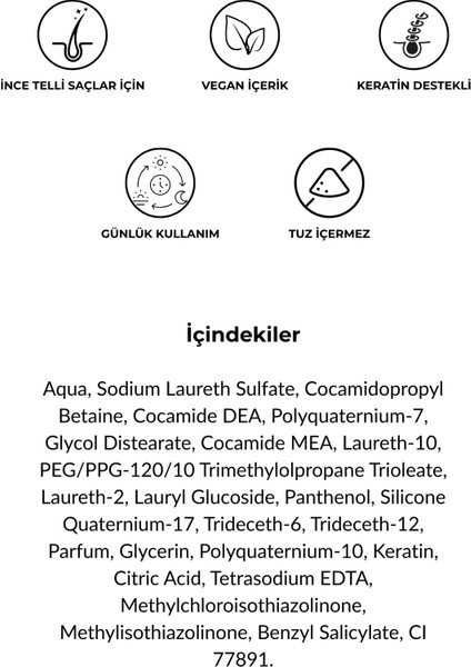 Organik Keratin Özlü Tuzsuz Şampuan - Yağ Dengeleyici ve Arındırıcı 500 ml fırsatları