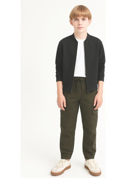 Erkek Çocuk Komando Cepli Beli Lastikli Okul Pantolonu AK1000-1-2 fiyatları