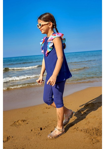 UPF50+ Korumalı, Hafif Kumaş, 2 Parça Set Mayo C2502