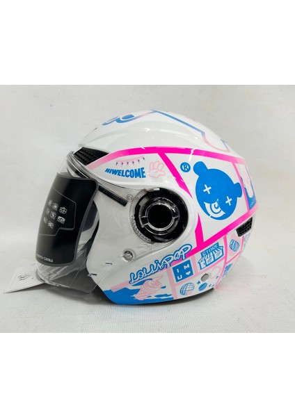 Yarım Kask OF-627 Şefaf Vizörlü