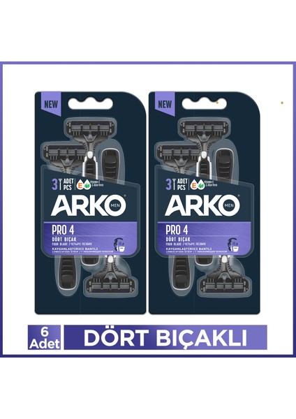 Pro4 Dört Bıçaklı Tıraş Bıçağı 6 Adet