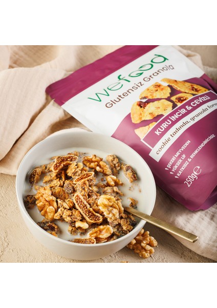 Glutensiz Granola Kuru İncir & Cevizli 250 gr 3'Lü