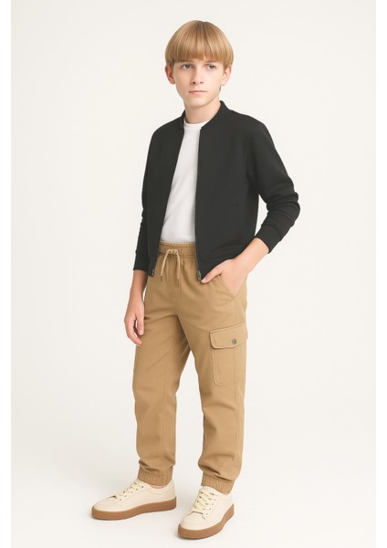Erkek Çocuk Komando Cepli Beli Lastikli Okul Pantolonu AK1000-1-2 fiyatları