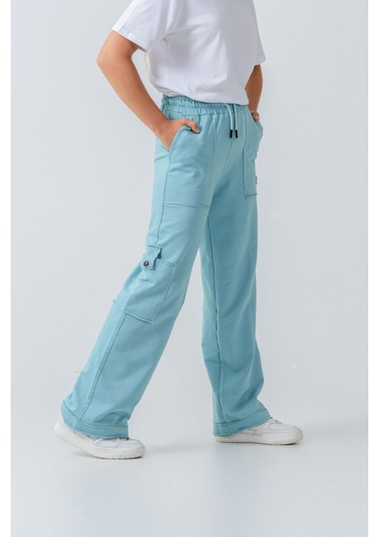 Kız Çocuk Bol Paça Cepli Rahat Kesim Penye Eşofman Altı fiyatları