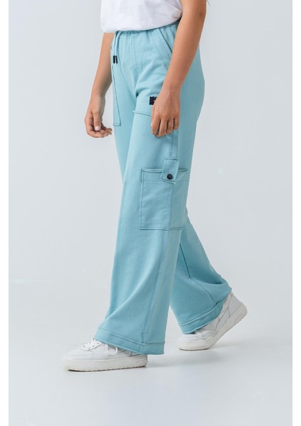 Kız Çocuk Bol Paça Cepli Rahat Kesim Penye Eşofman Altı modelleri