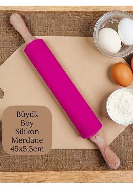 Bambu Saplı Silikon Gövdeli Merdane-Büyük Boy (45 x 5,5 x 25 Cm)