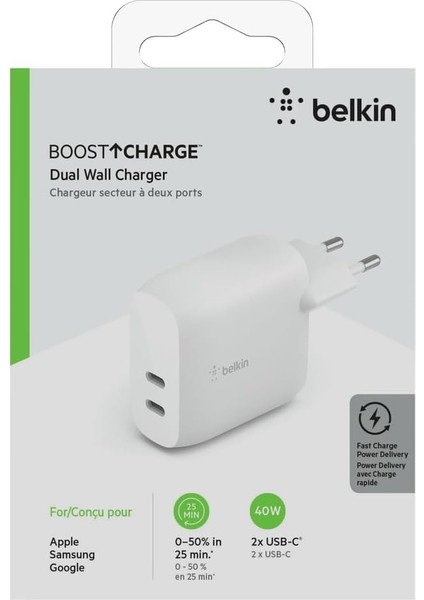 Çift 20W Usb-C Pd Duvar Şarj Cihazı 40W modelleri