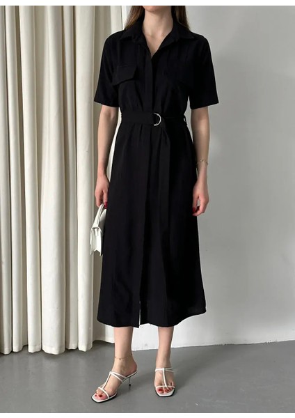 Kuşaklı Filam Elbise Siyah fiyatları