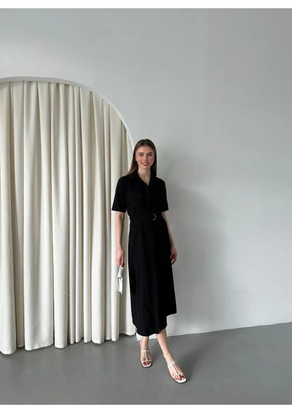 Kuşaklı Filam Elbise Siyah modelleri